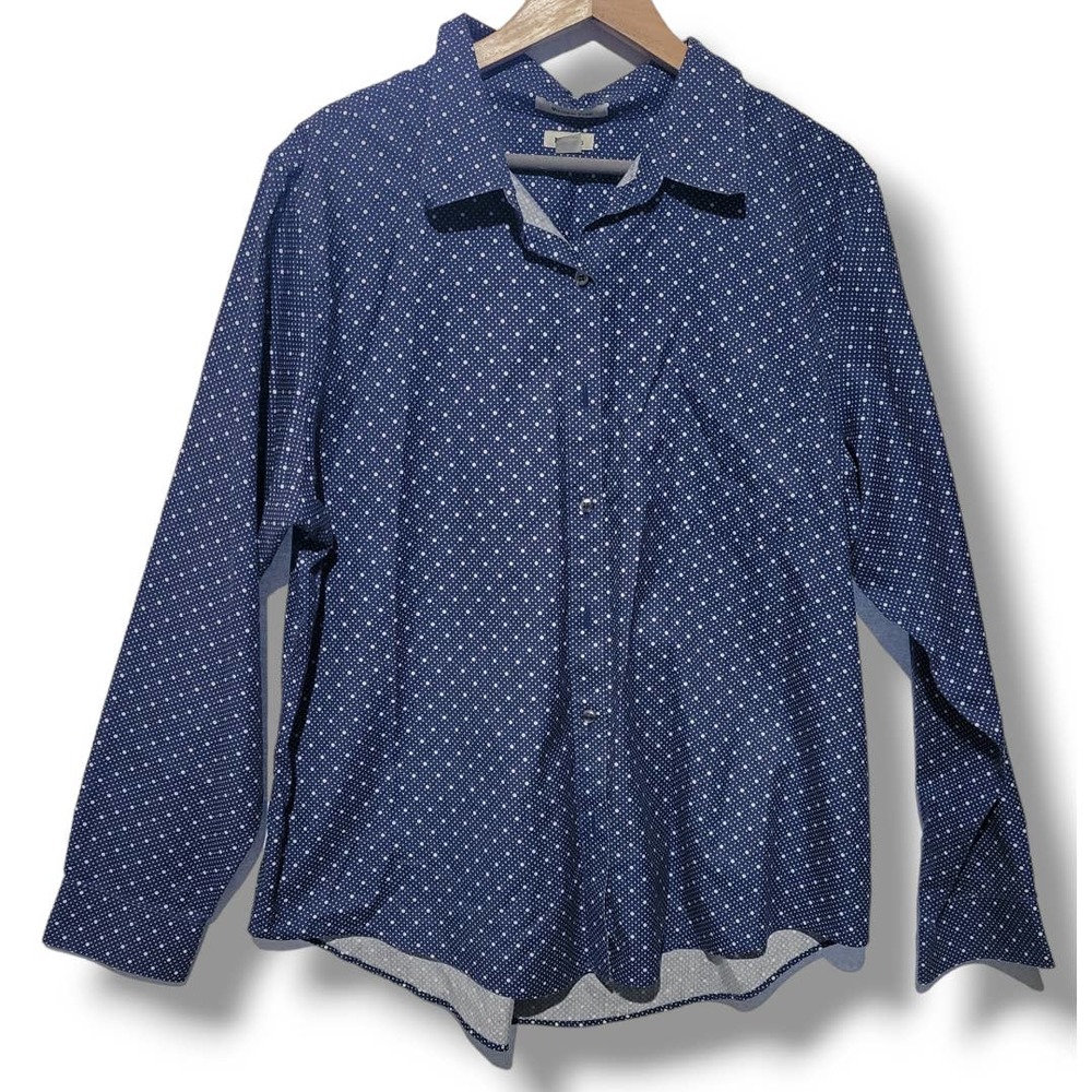 L.L. Bean men's blue wrinkle free button-down shirt - xl